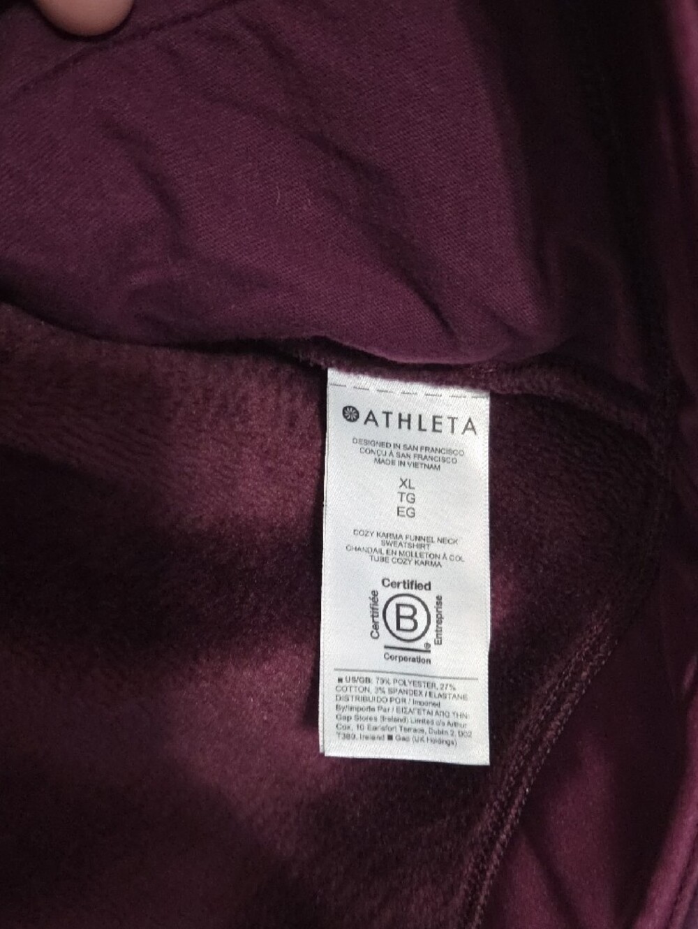 Athleta Women's Plum Thick Faux Furlined Turtleneck Pullover - Picture 3 of 10